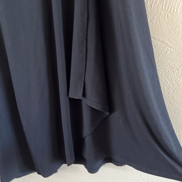 Worthington stretch black mock wrap skirt, polyester rayon spandex, blend size L - Picture 3 of 11